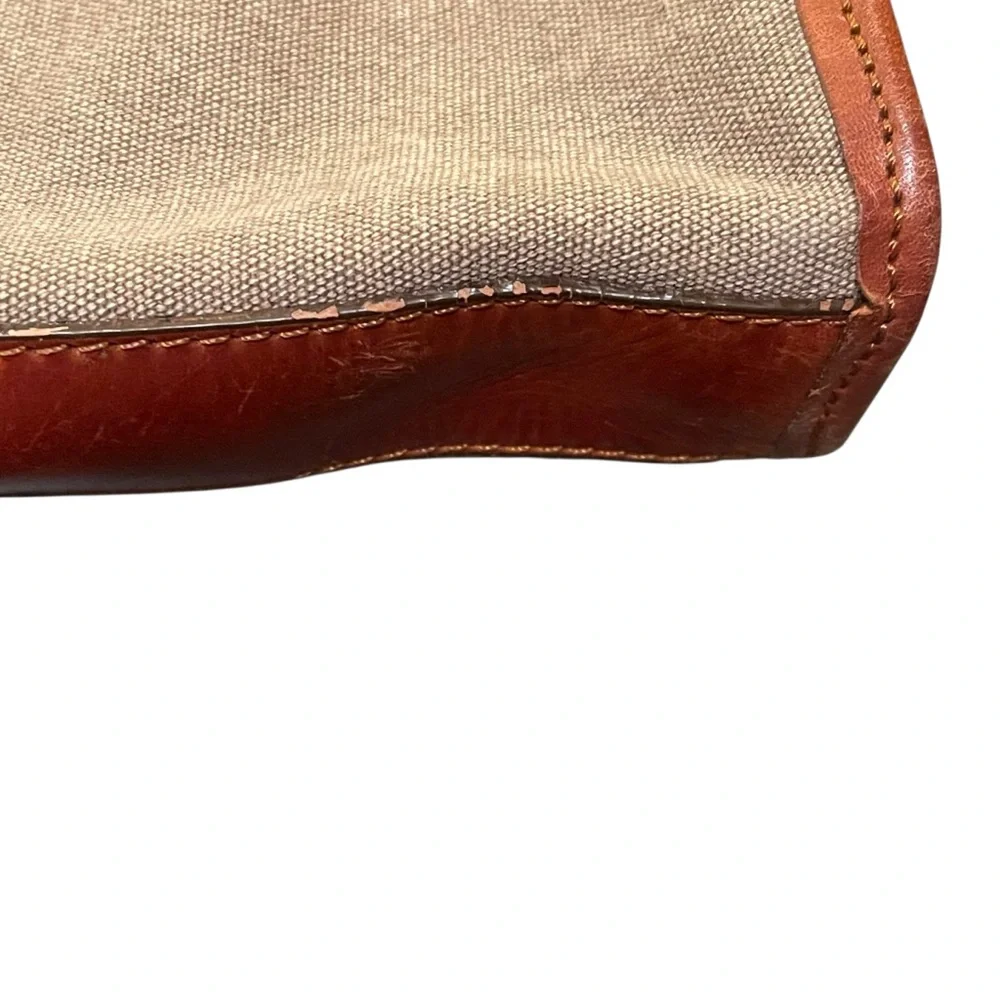 La Portegna X Svbscription Colab Brown Canvas &‎ Leather Laptop Tote Bag RARE
